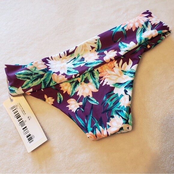 NEW Tori Seafoam Deep Purple Cheeky Swimsuit Bikini Bottoms XS - Picture 6 of 9
